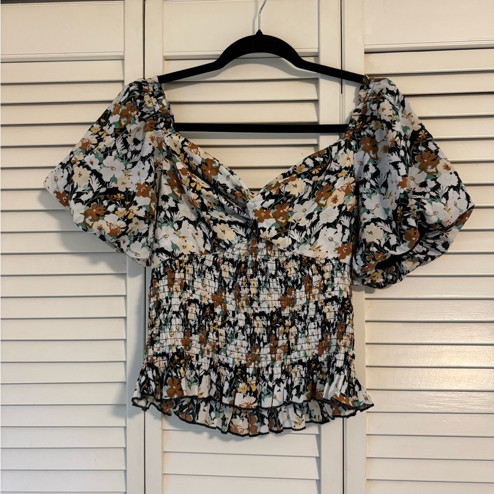 Floral Smocked Women's Top